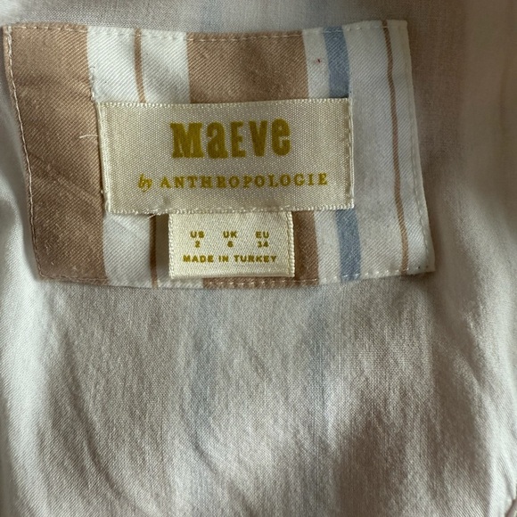 Maeve by Anthropologie Striped Asymmetrical Wrap Shirt Dress | Size Small - Picture 4 of 8